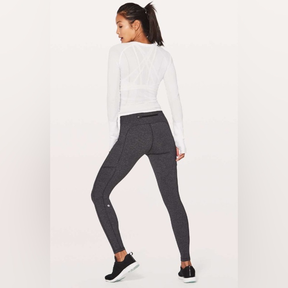 Lululemon Speed Up Tight 28” Power Luxgreme Variegated Heathered Black